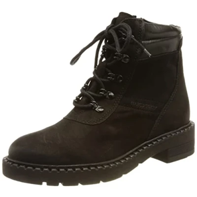 Image of Marco Tozzi Women&#039;s 2 25202 29 Leather Lace Up Ankle Boots, Black Comb, 7.5 UK