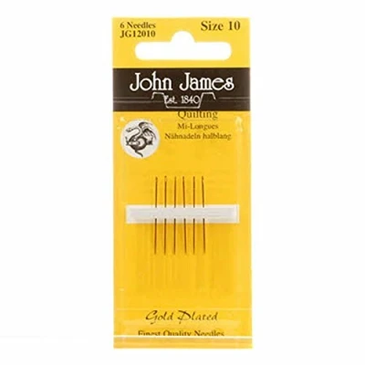 Image of Colonial Needle 6 Count John James Plated Between Quilting Needles, Size 10, Gold