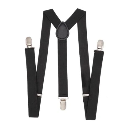 Image of NestNook Mens Braces 1 inch wide Adjustable Y Shape Suspenders, Breathable Comfort for Men &amp; Women (Black)