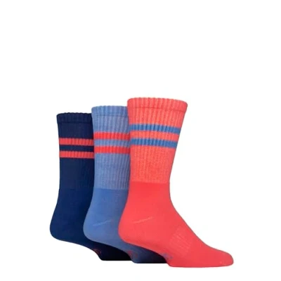 Image of Mens 3 Pair SOCKSHOP Performance Leisure Socks Royal / Raspberry Navy 7 11