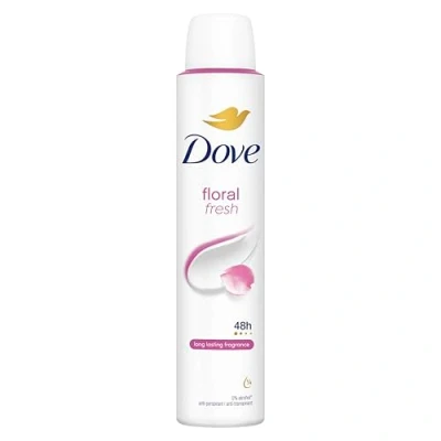 Image of Dove Floral Anti perspirant Deodorant Spray with 1/4 moisturising cream for 48 hours of protection 6x 200 ml