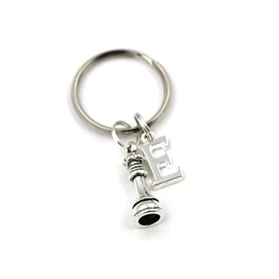 Image of SILVER KNIGHT Queen Chess Piece Key Ring, Personalized Keyring Initial Player Gifts, Gift Bag