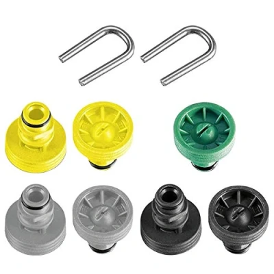 Image of SPARES2GO Nozzle Chassis Set Compatible with Karcher K2 K3 K4 K5 K6 K7 T Racer Pressure Washer (7 Nozzles + 2 U Clips)