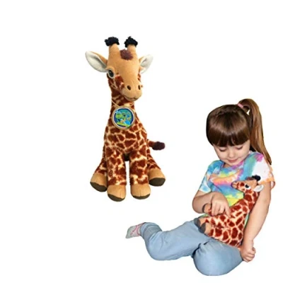 Image of EcoBuddiez Giraffe from Deluxebase. Medium 24cm Soft Plush Animals made Recycled Plastic Bottles. Eco Friendly Cuddly Gift for Kids and Cute Stuffed Animal Toy Toddlers.