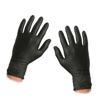 Image of Saville Large BLACK Nitrile Powder Free Gloves (1 Box of 100 Gloves)