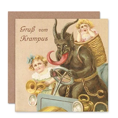 Image of Wee Blue Coo CARD GREETING KRAMPUS ALPINE ANTI SANTA FUNNY CS1586