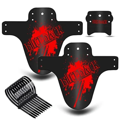 Image of NICEDACK Mud Guard, 2PCS MTB Bicycle Mudguards for 26&quot; 650B 27.5&quot; 29&quot; Mountain Bike Rear and Front Mudguard Fender (Red, Matte Surface)