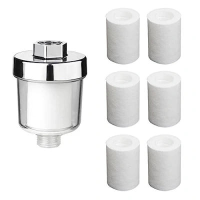 Image of TAOZHIYAO Shower Water Purifier, Universal Faucet Filter Kitchen Bathroom Head PP Cotton High Density Filtration,Home Front Purification Strainer (Set B)