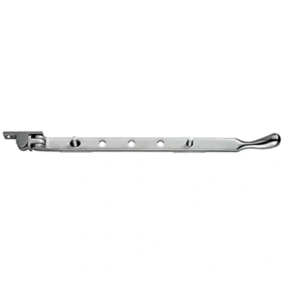 Image of Loops Bulb Ended Casement Window Stay 314 x 30mm Satin Chrome Pear Drop Victorian Design Fitting Fastener Arm Fixture