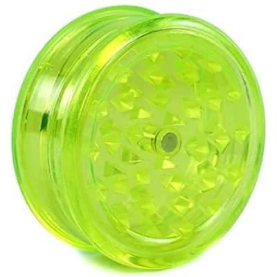 Image of Plastic Herb Grinder 3 Part Magnetic Shark Teeth Assorted Colours, 60mm Piece Grinders, Portable and Pocket Size, Smell Proof Airtight Stash Compartment (Light Green)