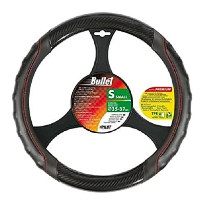 Image of Lampa 32974 Steering Wheel Cover Bullet, Black/Red, 35 37 cm