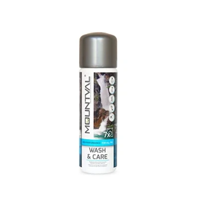 Image of Mountval wash &amp; Care, performance in cleaner for technical and wet weather clothing equipment with climatic membranes, including GORE TEX, 300.00ml, Transparent (Neutral)