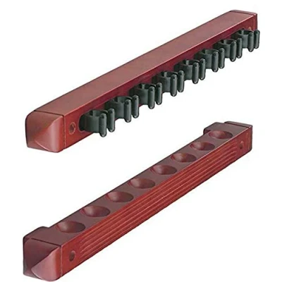 Image of cueball16 2 PIECE MAHOGANY POOL or SNOOKER CUES WALL Mounted Cue Rack HOLDER for 8
