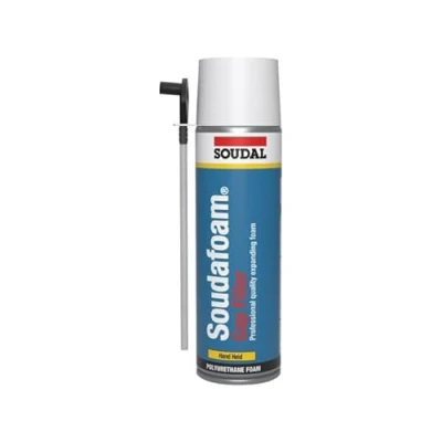Image of Soudal Soudafoam Hand Held PU Expanding Foam Gap Filler Cleaner Champagne Handheld Polyurethane Filling Formulation with High 3D Expansion, Easy to use, One Component, Rapid Curing. (500ml)