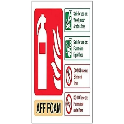 Image of V Safety Aff Foam Id Fire Extinguisher Sign 150mm x 100mm 1mm Rigid Plastic