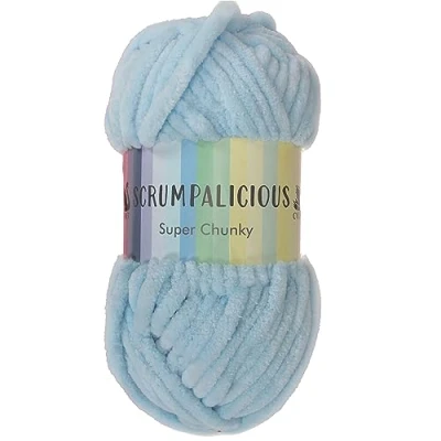 Image of Cygnet SCRUMPALICIOUS Super Chunky Chenille Yarn 200g Ball (Arctic Blue 6006).