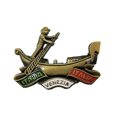 Image of 3D Venice Italy Boating Refrigerator Magnet Souvenir Metal Collection, Fridge Gift Magnetic Sticker Home Kitchen Decoration