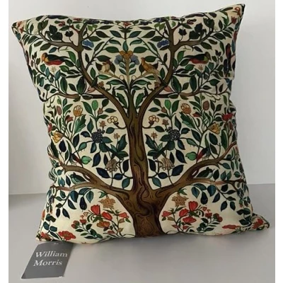 Image of le chateau William Morris Artwork Stunning Cushion Cover Tree of Life Design 100% Cotton 43cm x