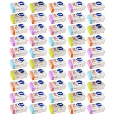 Image of EraseWell Pencil Colour Erasers, Medium, Pack of 100, Multicolour, Multipack, Cube Rubber Perfect for School Home Office Nursery Classroom Use, Izofax