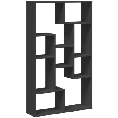 Image of vidaXL Bookcase Bookshelf Storage Cabinet Black Engineered Wood 72x20x120 cm 9 Compartments Modern Display Shelf for Living Room, Office, Bedroom