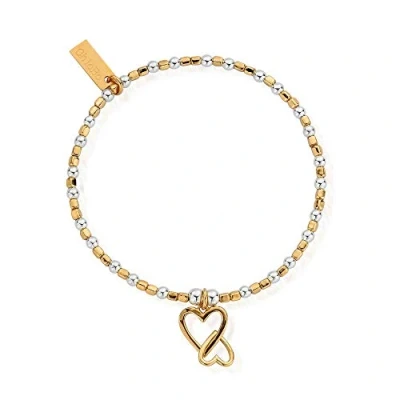Image of ChloBo Gold and Silver Interlocking Love Heart Bracelet GMBCFB1069