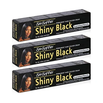 Image of Sta Sof Fro Permanent Hair Color Cream, Shiny Black Pack of 3
