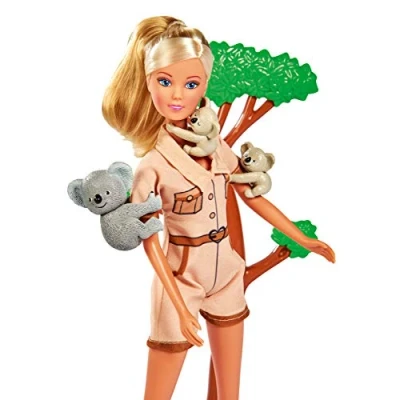 Image of Steffi Love Simba Koala. Doll Takes Care Of The Koala Family With Climbing Tree, Food And Water Bottle