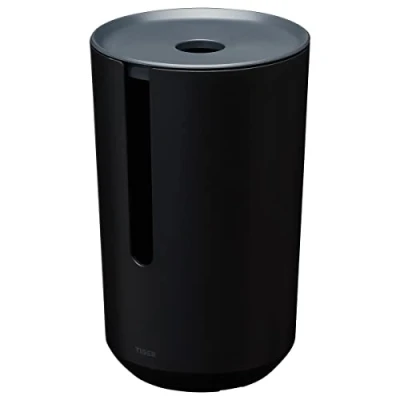 Image of Tiger Tess, Spare toilet roll holder with lid freestanding, Black/Anthracite, 143x143x233mm