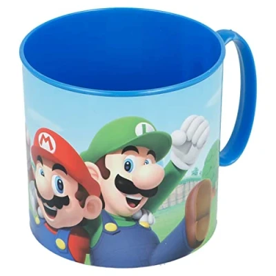 Image of Kids Character Cute Mini Mug 265ML Drinking Re Usable Plastic Cup Microwave Safe (Super Mario)