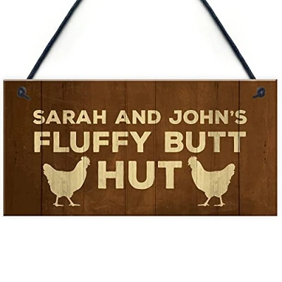 Image of RED OCEAN Novelty PERSONALISED Chicken Coop Sign For Garden Funny Pet Gifts