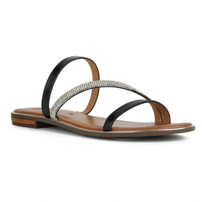 Image of Geox Women&#039;s D Sozy Plus A Flat Sandal, Black Silver, 4 UK