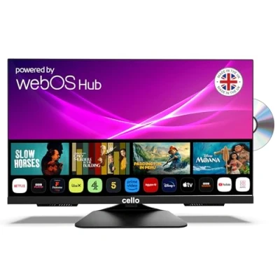 Image of Cello C2425WSF 24 inch Smart Frameless TV/DVD Pitch Perfect Speakers Ultrafast WebOS, Freeview Play, FreeSat, Bluetooth, Netflix Small TV for Kitchen/Bedroom UK Made