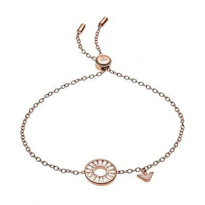 Image of Emporio Armani Bracelet for Women , Inner Length: 160mm + 20mm, Size Round Pendant: 13x13x2mm Rose Gold Sterling Silver Bracelet, EG3458221