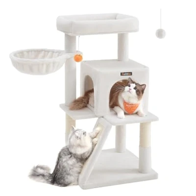 Image of Feandrea Cat Tree, Tower, Widened Perch for Large Cats, Cream White PCT051T01