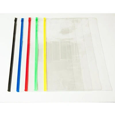 Image of Pack of 12 A3 Yellow Zip Zippy Bags Document Clear Plastic Transparent Storage Wallet