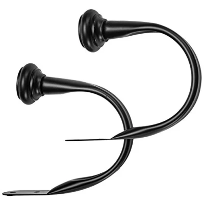 Image of Amazon Basics Decorative Curtain Holdback, Set of 2, Black