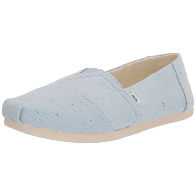 Image of TOMS Women&#039;s Alpargata Loafer Flat, Pastel Blue Speckled, 3 UK