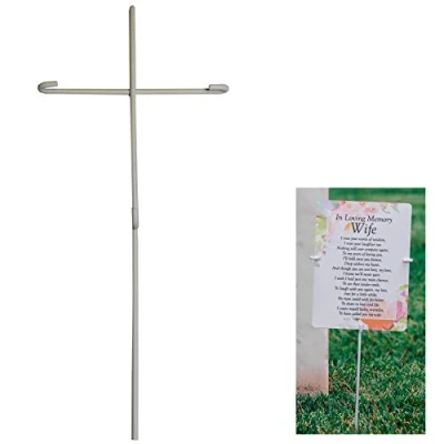 Image of Thoughts of you Metal Graveside Memorial Card Holder Spike