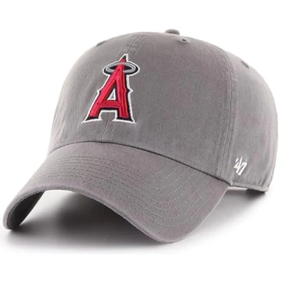 Image of 47 MLB Dark Gray Team Color Primary Logo Clean Up Adjustable Hat Cap, Adult One Size, Los Angels Gray, size