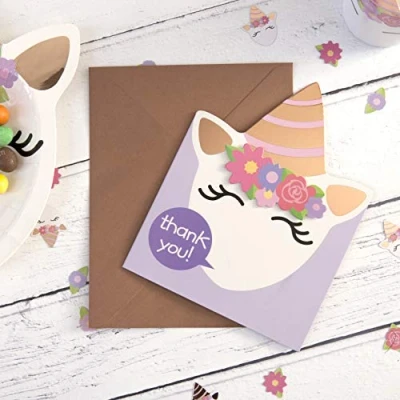 Image of Hatton Gate Unicorn Thank You cards 8 supplied with envelopes per pack
