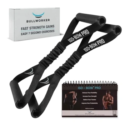 Image of Bullworker Iso Bow Pro Pair Isometric Exercise Equipment Self Resistance Stretching Strap Workout Equipment, Portable Home Gym Straps for Yoga, Pilates, Mobility and Strength Training