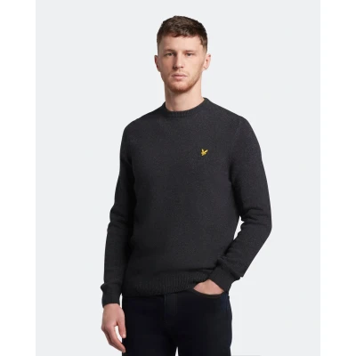 Image of Lyle &amp; Scott Crew Neck Lambswool Jumper Charcoal Marl XL