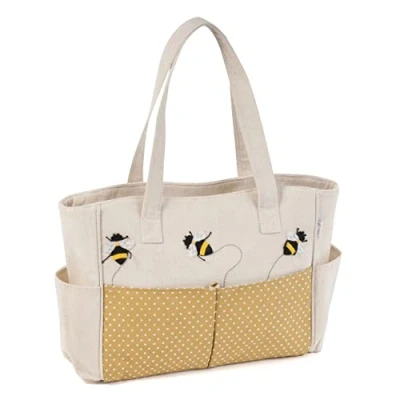 Image of Hobby Gift Craft Bag, Bee Applique, 13 x 36 31cm
