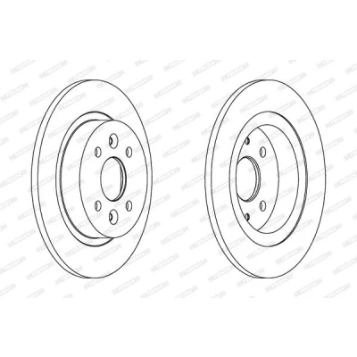 Image of DDF1600, DDF16001 Brake disc FERODO PREMIER DDF1600 261mm 10mm 4 100mm solid Oiled KIA: Cerato Saloon