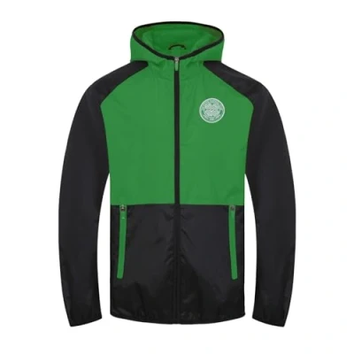 Image of Celtic FC Official Gift Boys Shower Jacket Windbreaker Black Green 10 11 Years