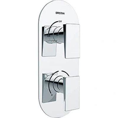 Image of Bristan SAI SHC3STP C Sail Recessed Dual Control Shower Valve with Twin Stopcocks, Chrome, Three Outlet, Two On
