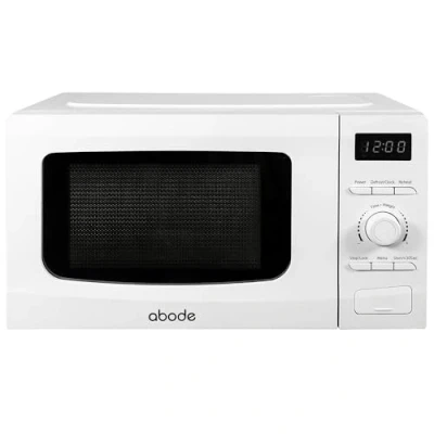 Image of Abode 20L Digital Microwave 700W with 8 Auto Cook Menus in White, 5 Power Levels &amp; Timer, Button Dial Control, Defrost Function, AMD2002 (White, Digital)