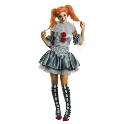 Image of Rubie&#039;s Official Pennywise IT Clown Ladies Costume, Deluxe Adult Film, Size Medium