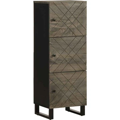 Image of vidaXL Highboard Black 40x33x110 cm Solid Wood Mango