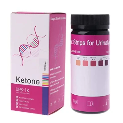Image of 100 Pcs URS 1K Test Strips, Ketone Strips Urine Tester Reagent Strip Anti VC Atkins Diet Weight Loss Analyze Analysis Urinary Home Ketosis Tests